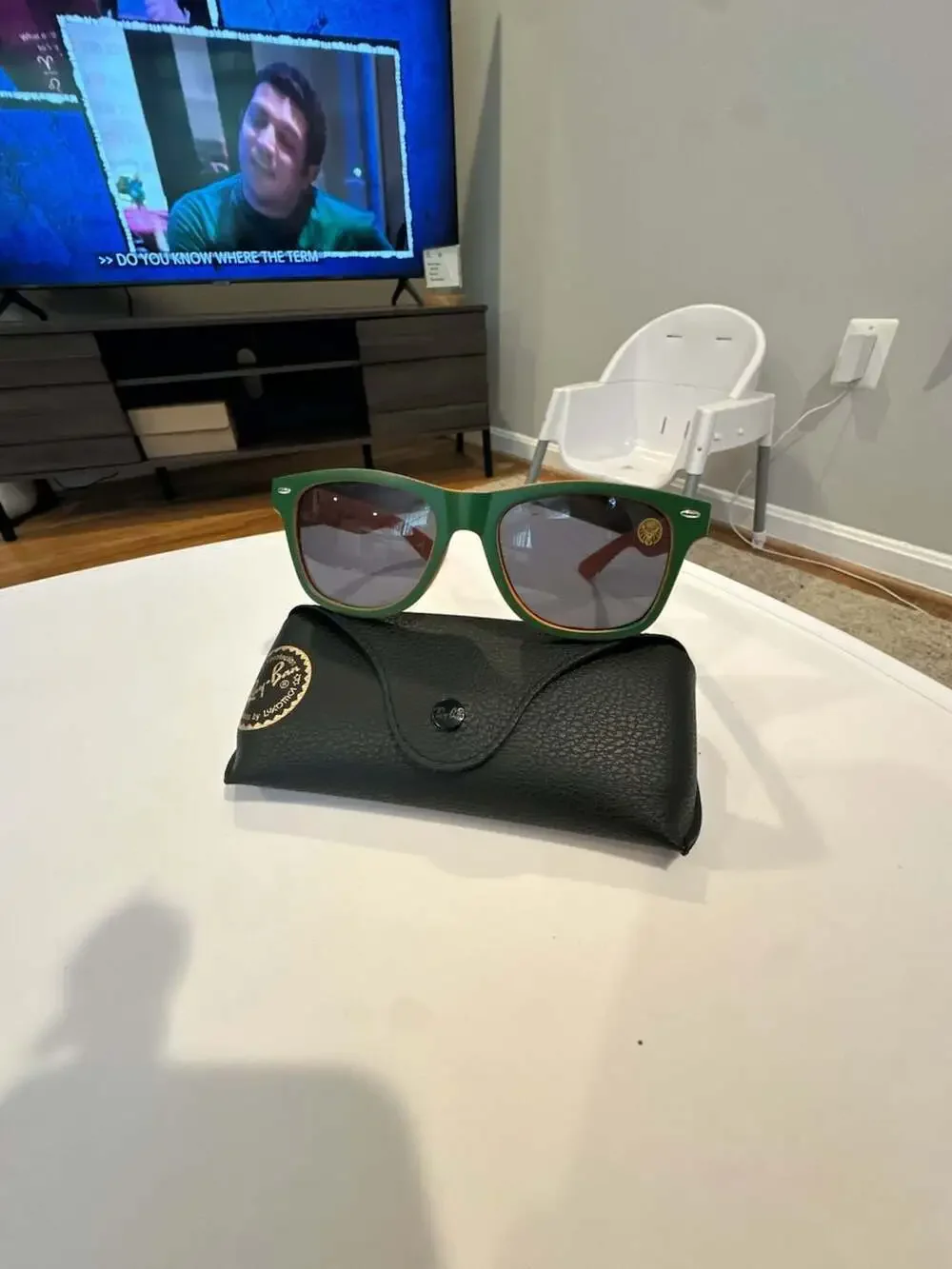Jägermeister Promotional Green and Orange Wayfarer Sunglasses And Ray Ban Case